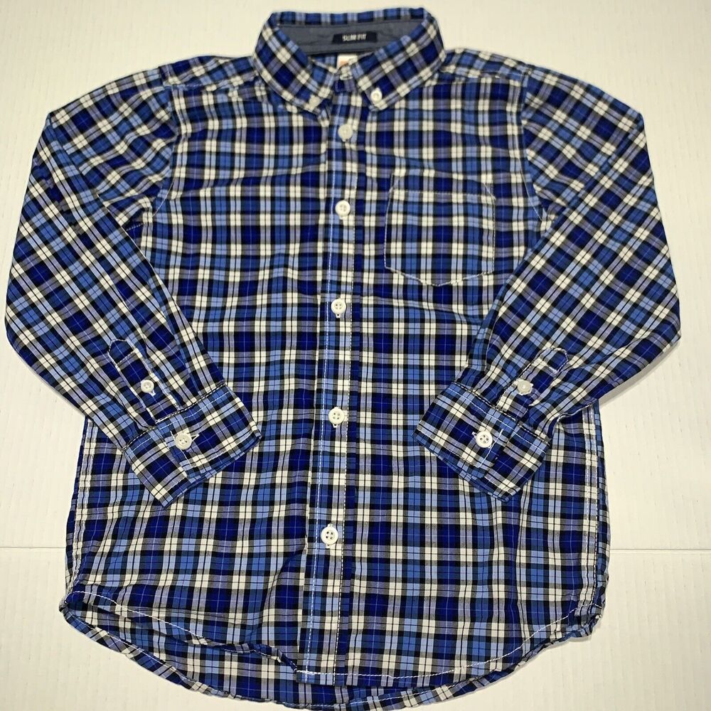 Ralph Lauren Gymboree Boy's Button Down Shirt Sz 5 LOT OF 2 Plaid Blue - Picture 7 of 11